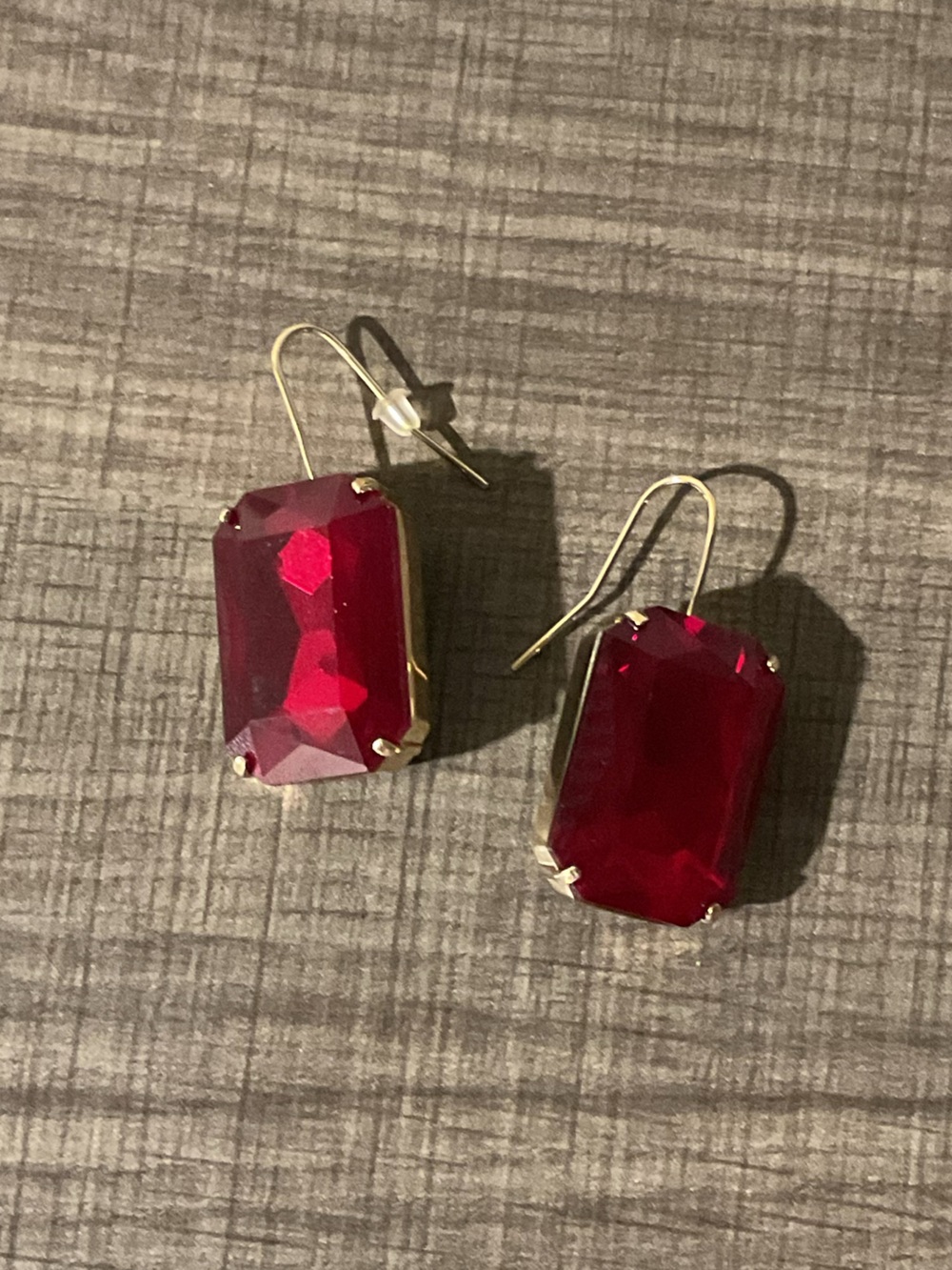 Ruby Red Drop Gemstone Earrings